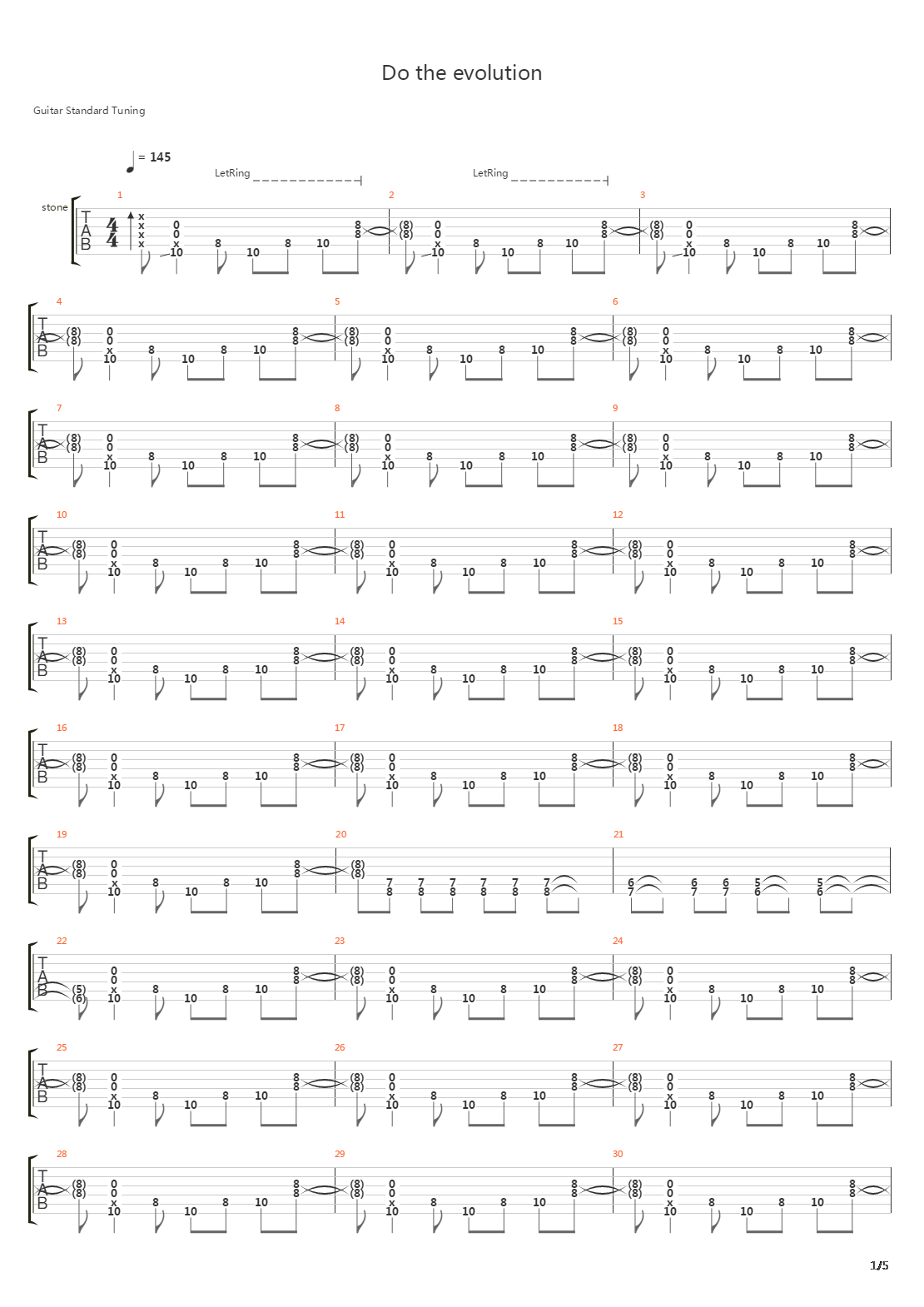 Do The Evolution吉他谱