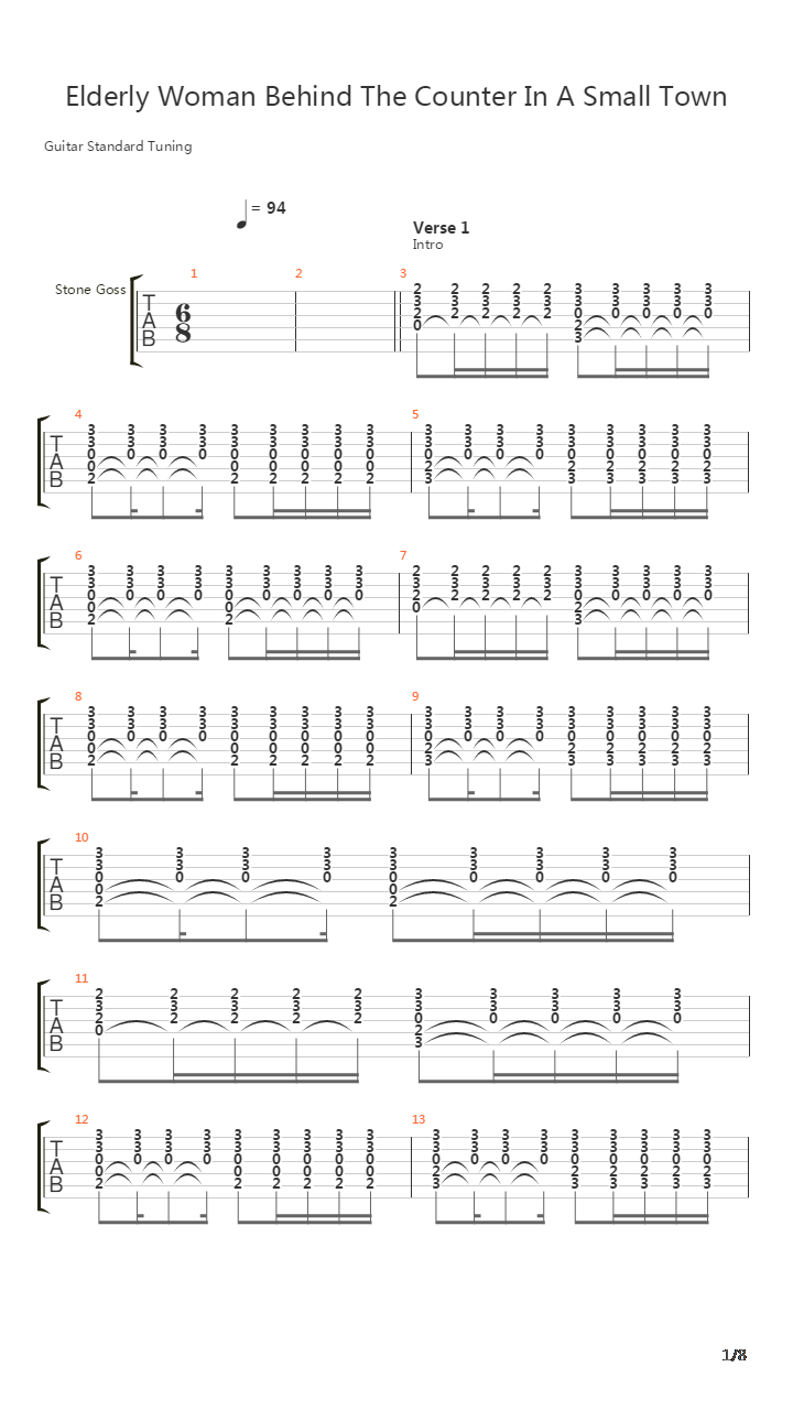 Elderly Woman Behind The Counter吉他谱