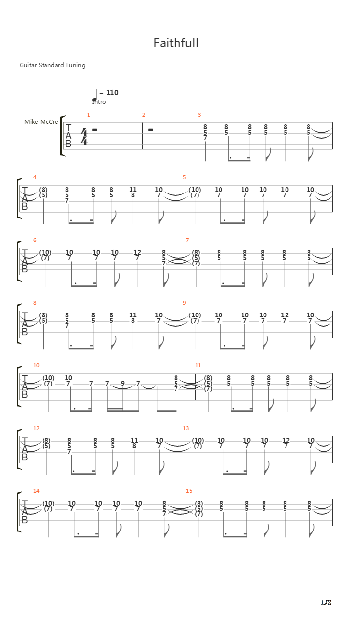 Faithfull吉他谱