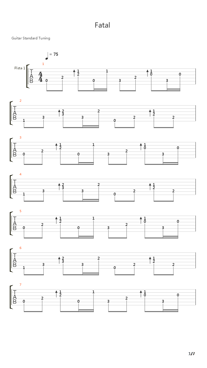 Fatal吉他谱