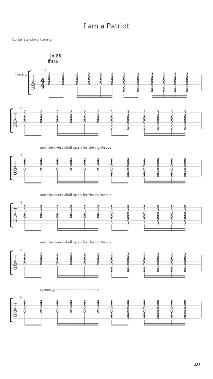 I Am A Patriot吉他谱