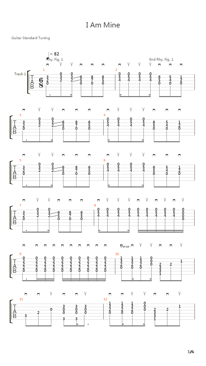 I Am Mine吉他谱