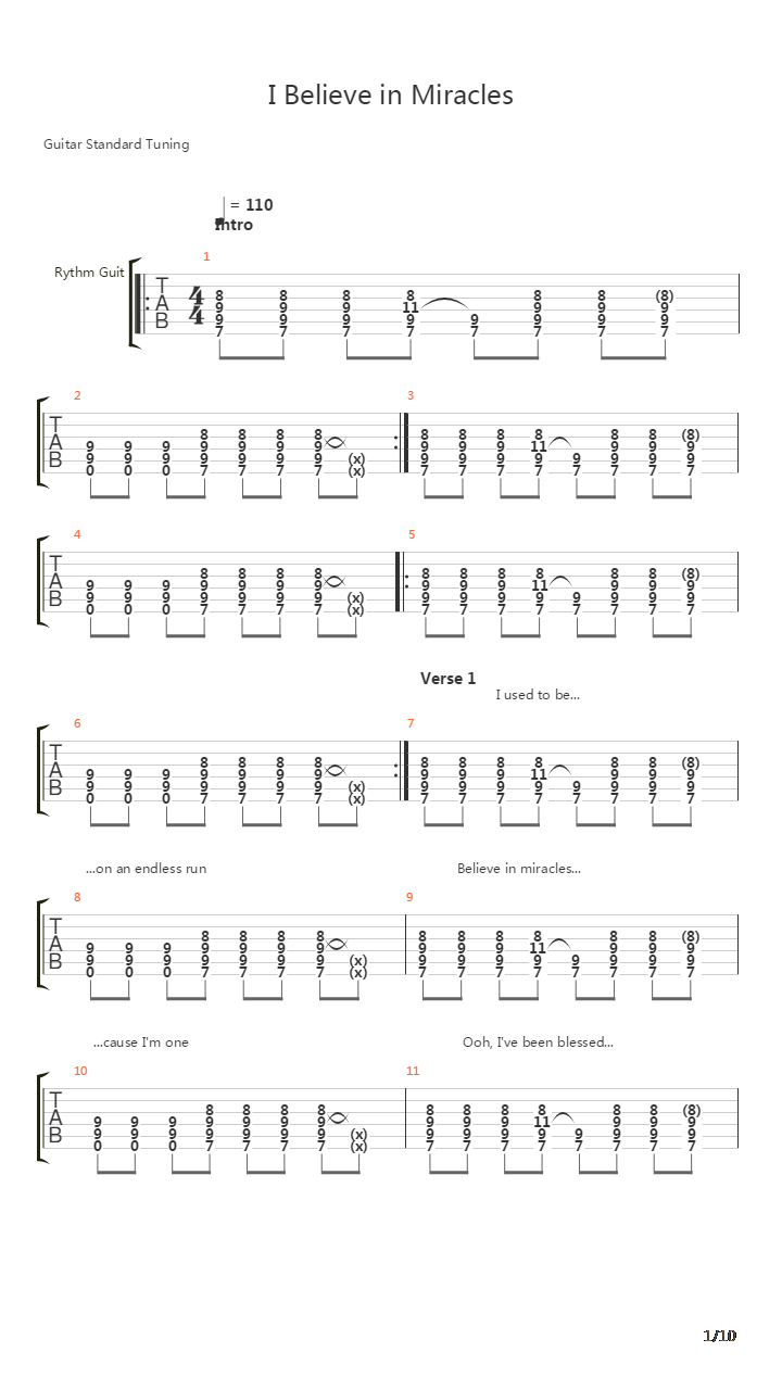 I Believe In Miracles吉他谱