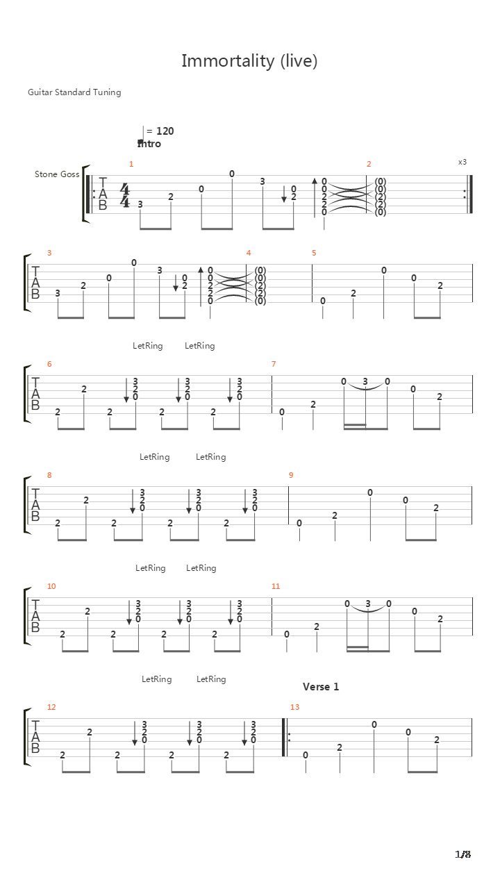 Immortality吉他谱