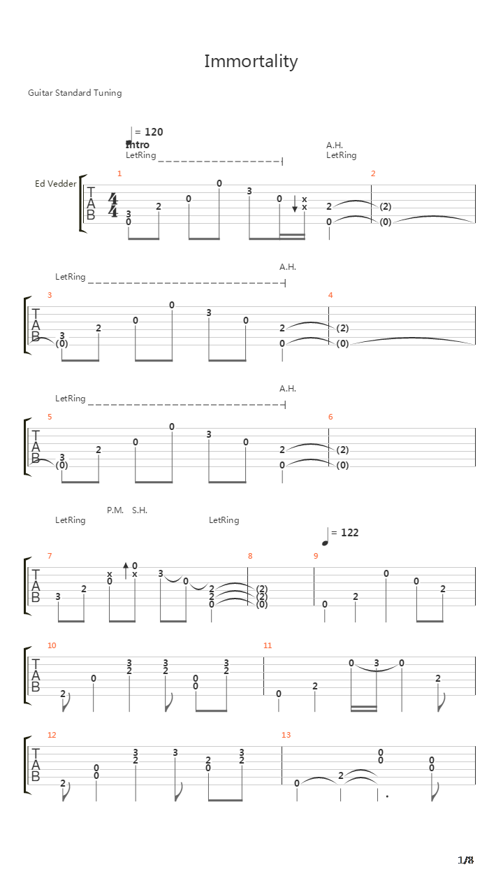 Immortality吉他谱