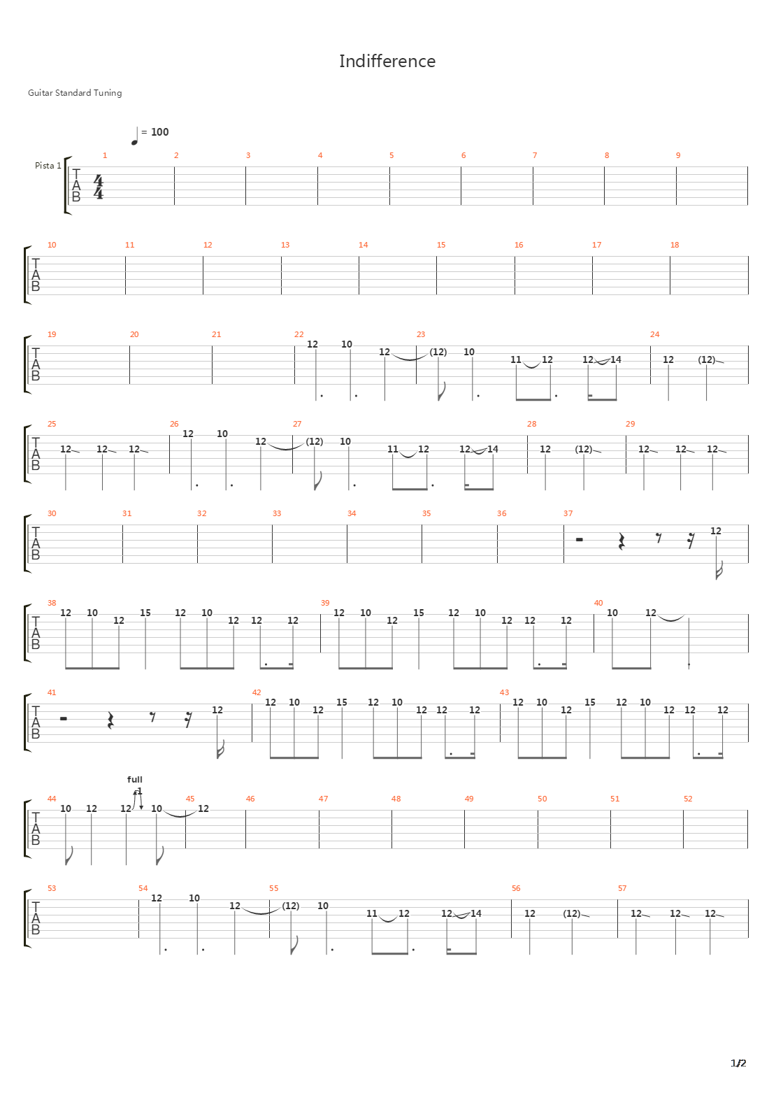 Indifference吉他谱