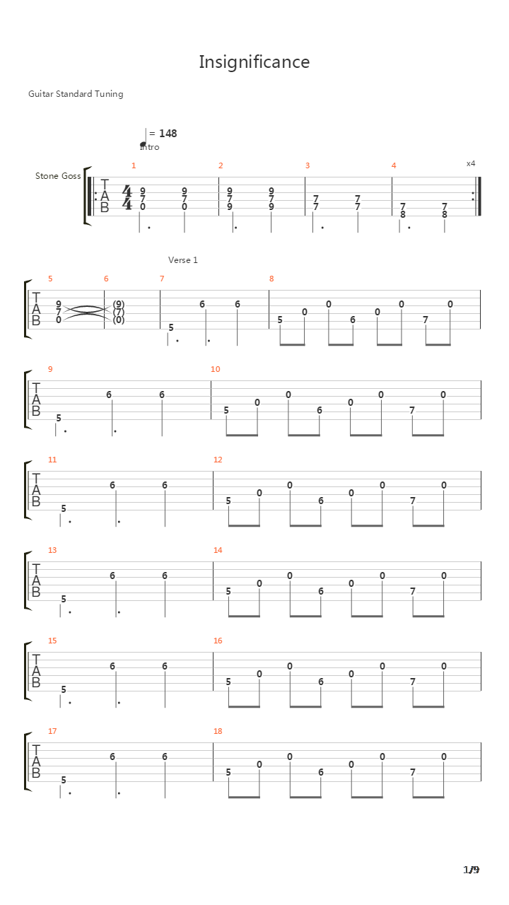 Insignificance吉他谱