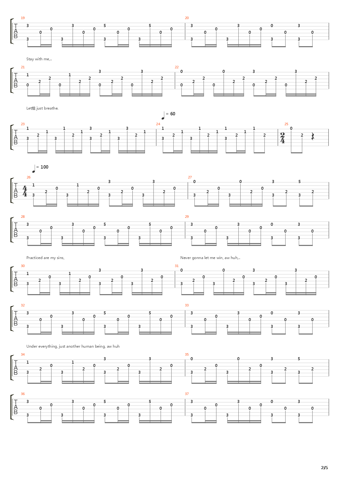 Just Breathe吉他谱