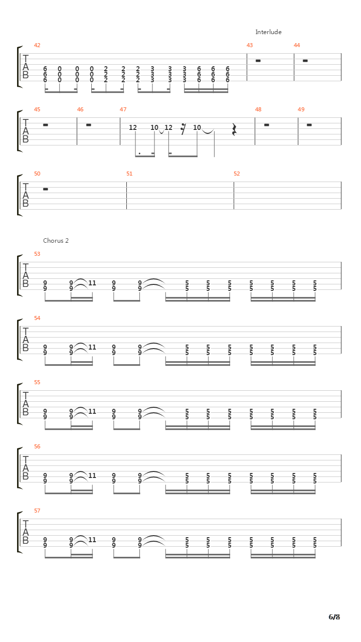 No吉他谱