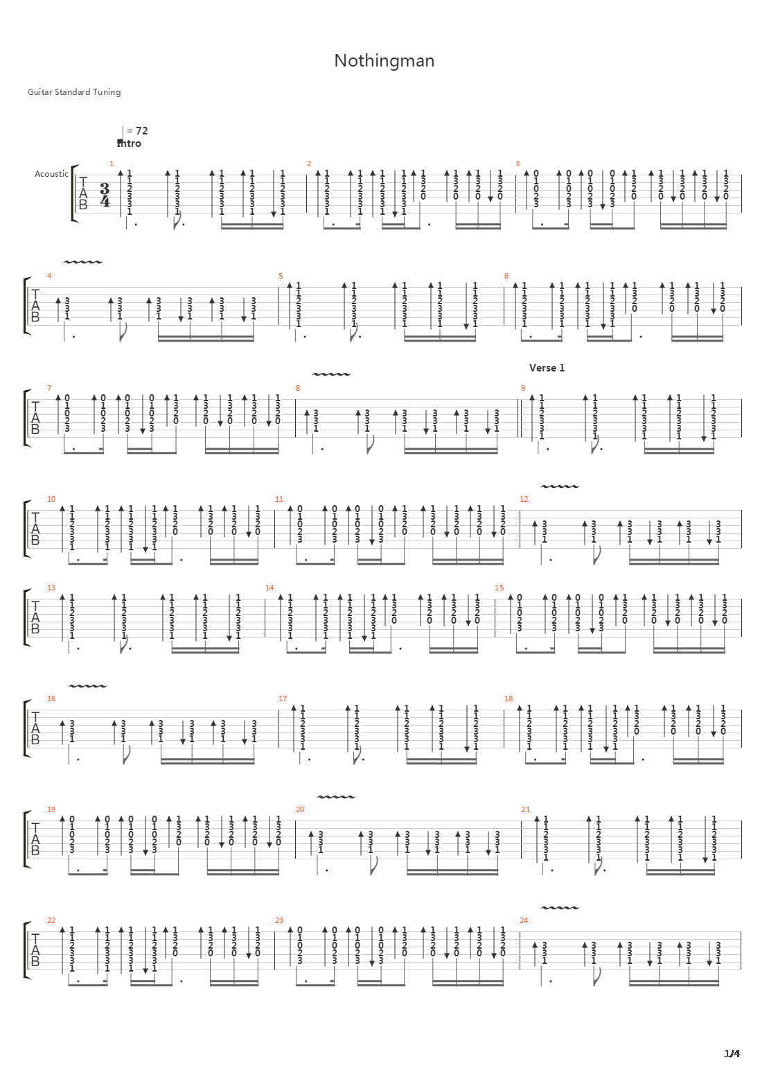 Nothingman吉他谱