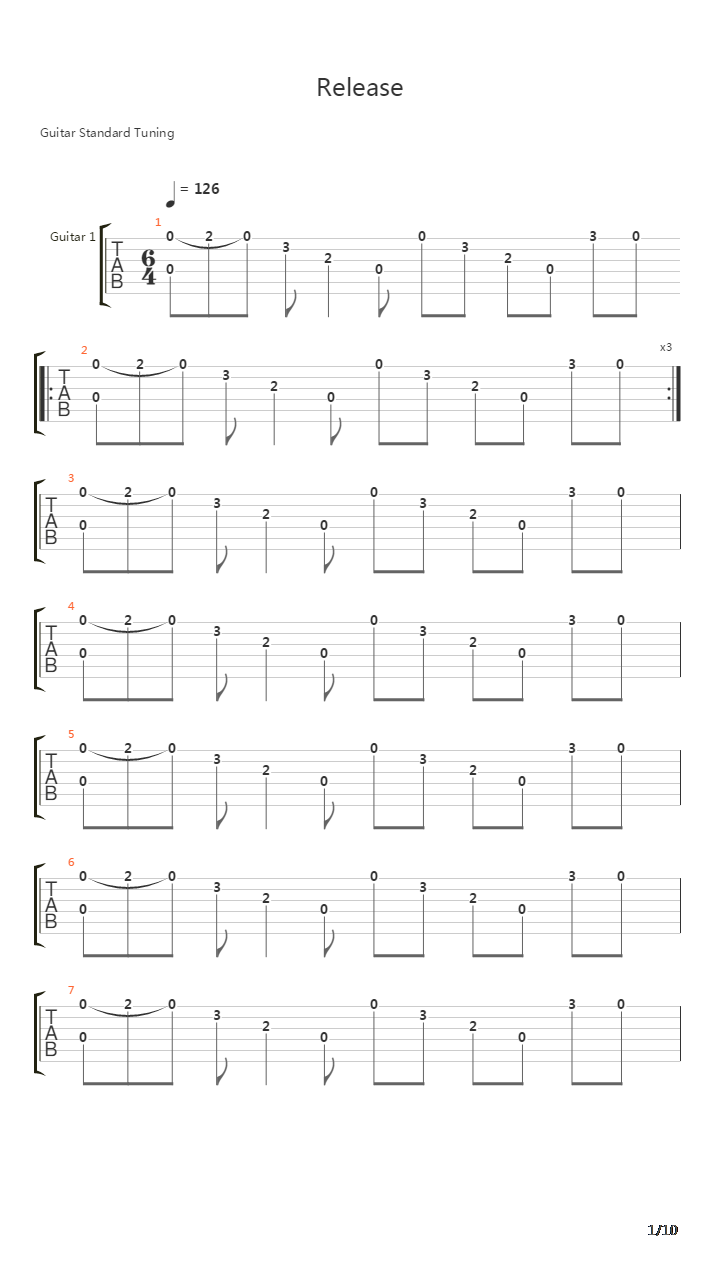 Release吉他谱