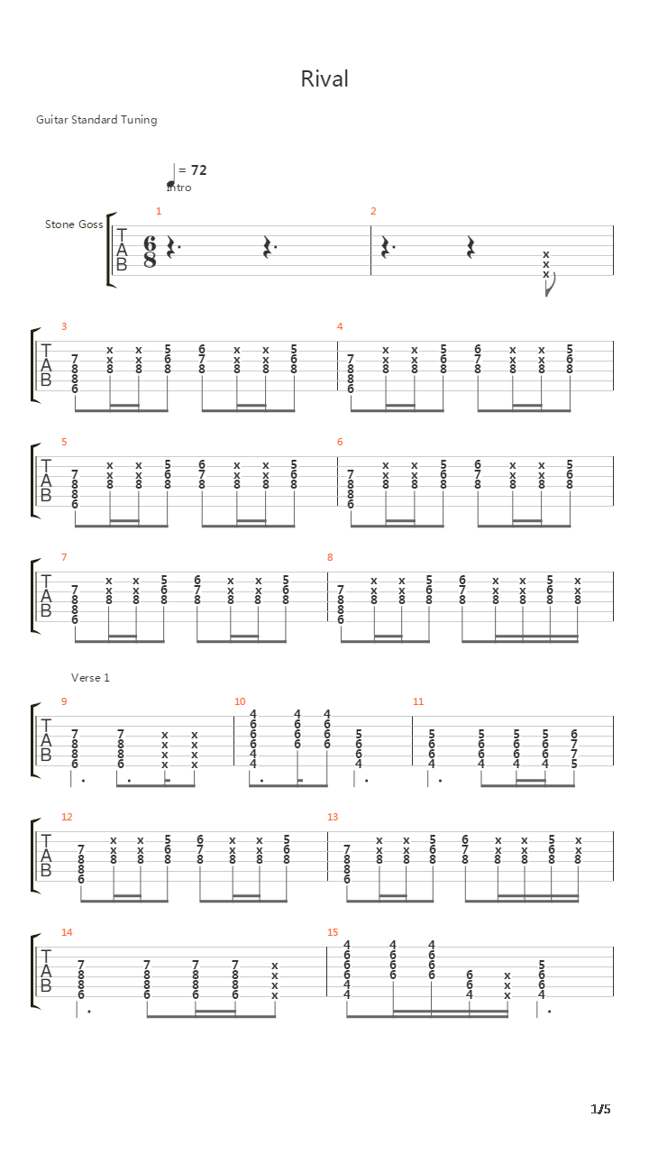 Rival吉他谱