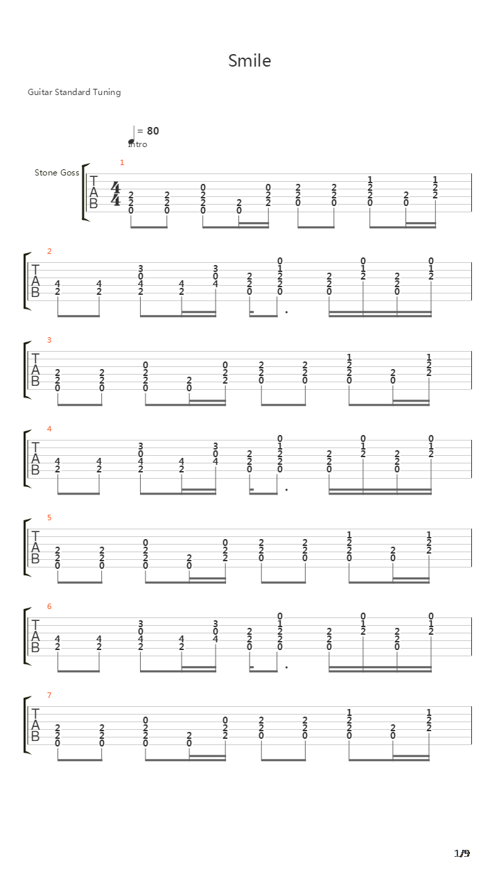 Smile吉他谱