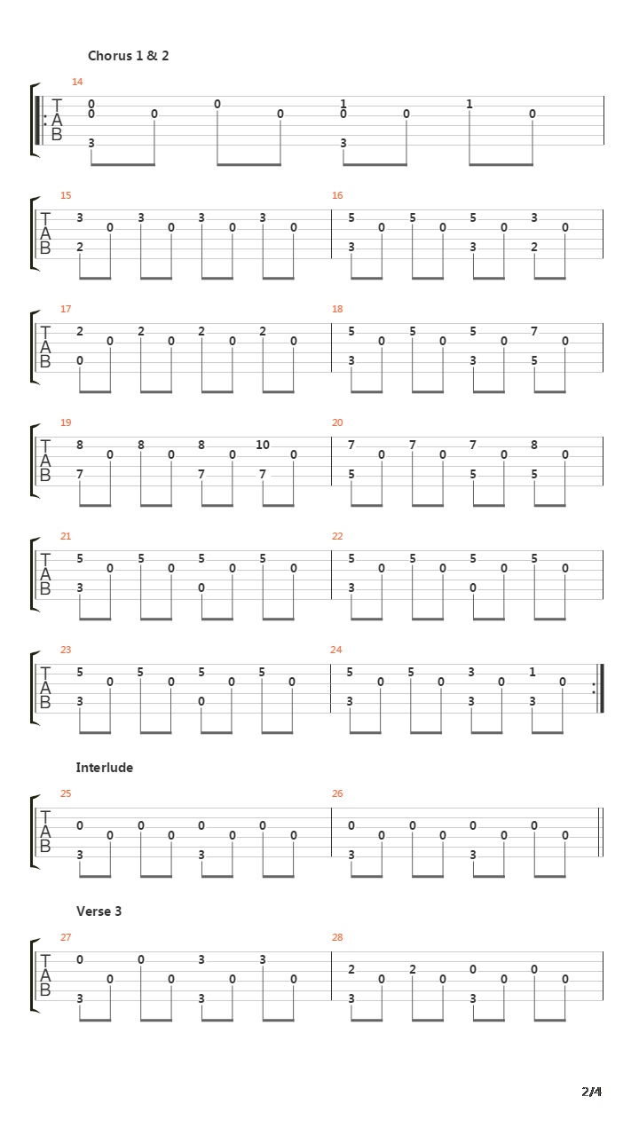 The End吉他谱