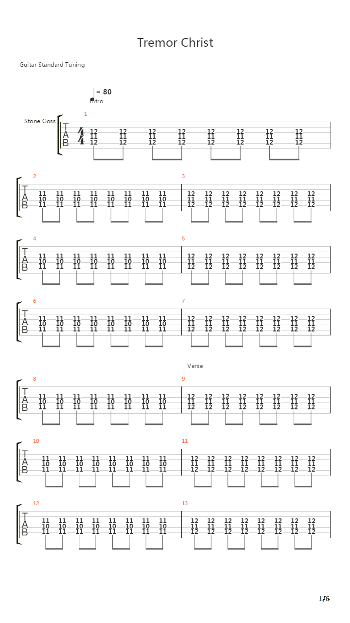 Tremor Christ吉他谱