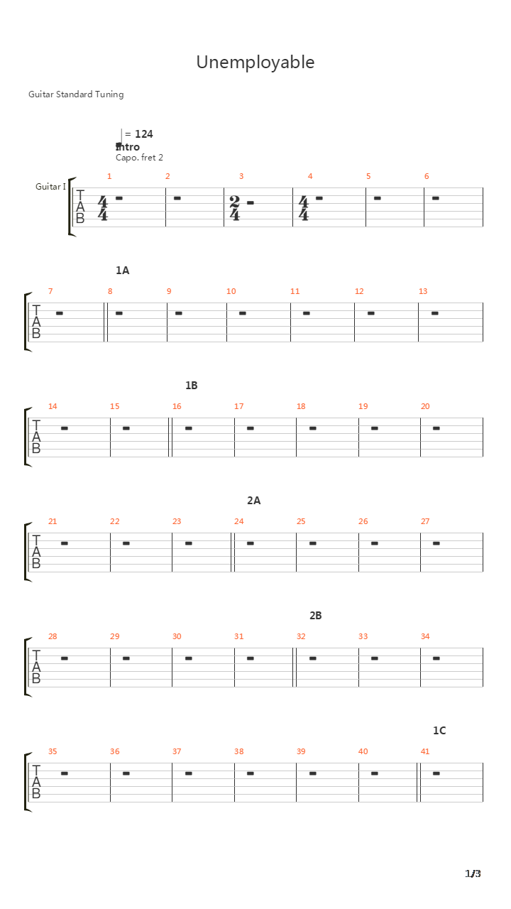 Unemployable吉他谱