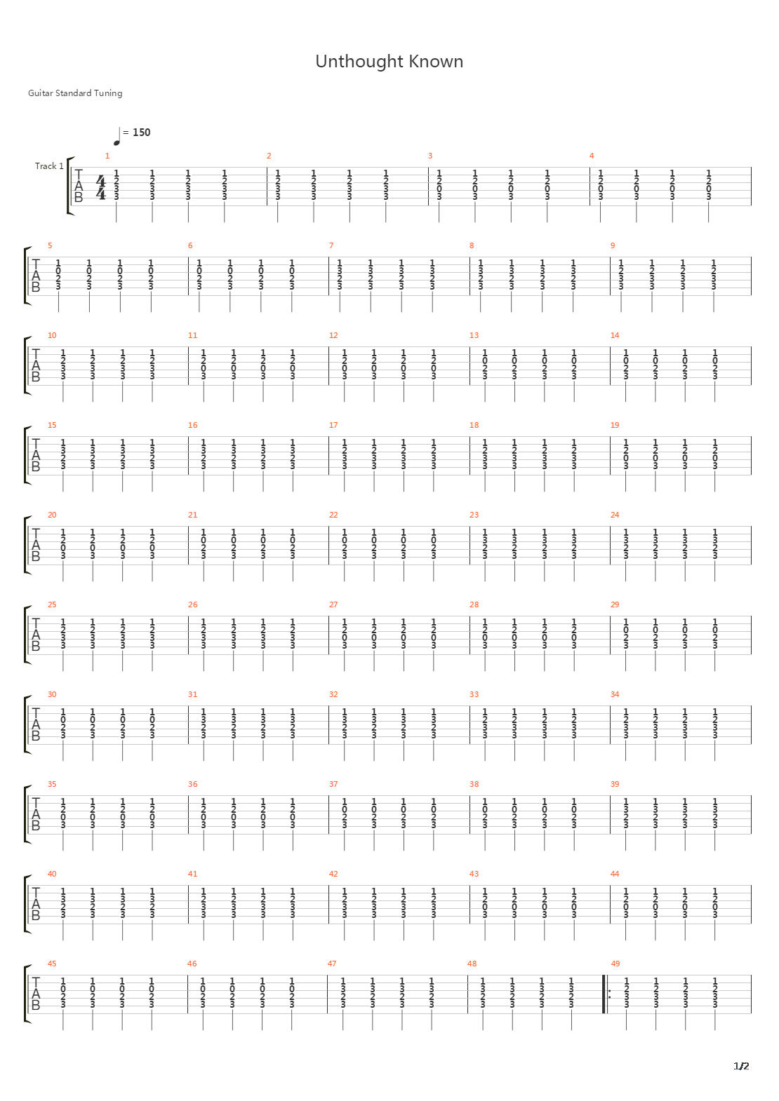 Unthought Known吉他谱