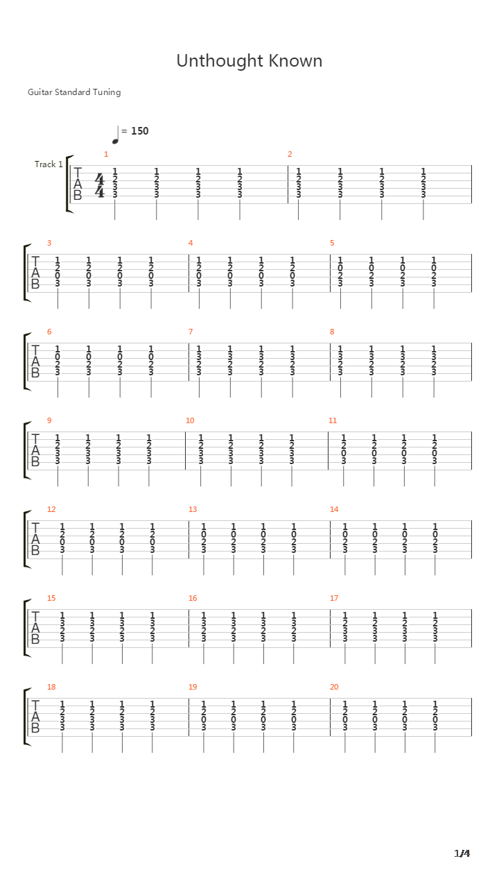 Unthought Known吉他谱