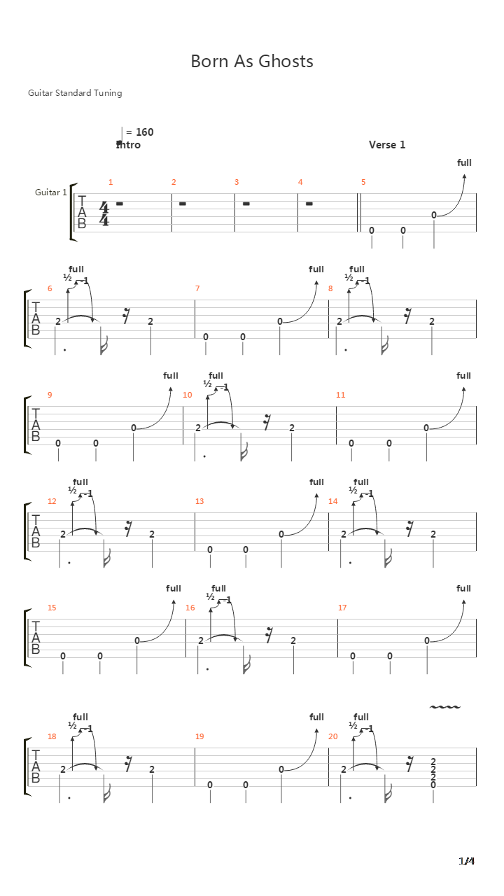 Born As Ghosts吉他谱