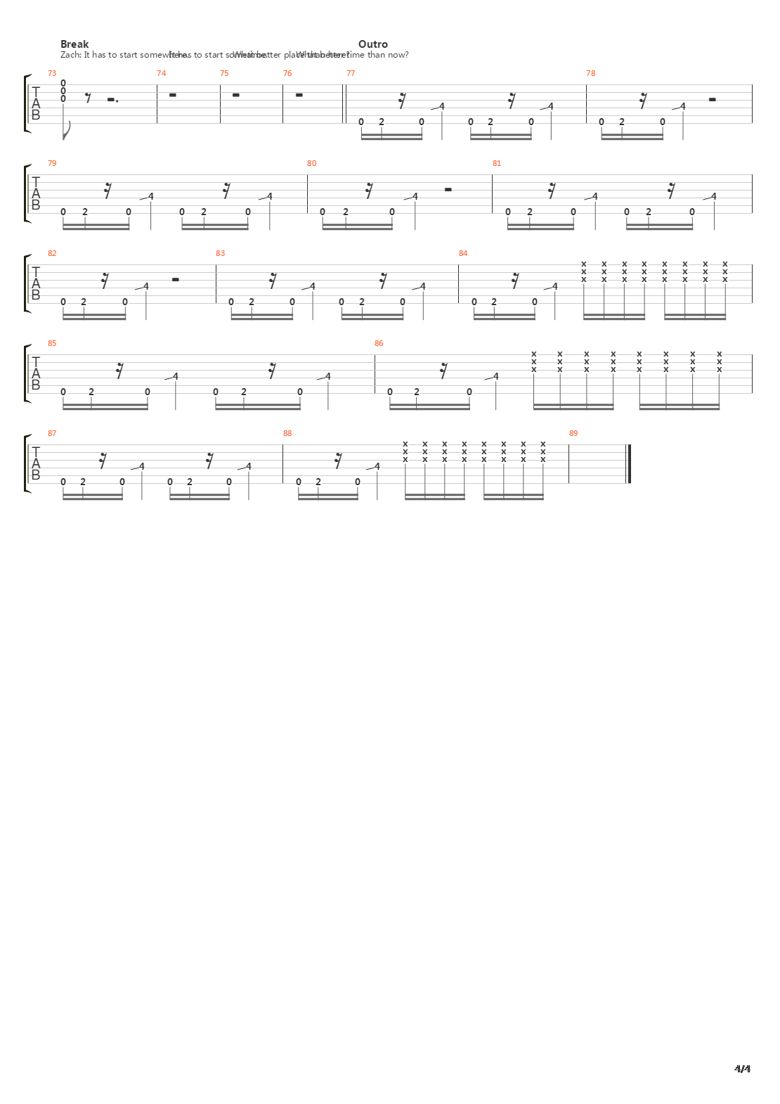 Guerrilla Radio吉他谱