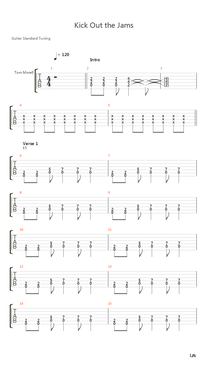 Kick Out The Jams吉他谱