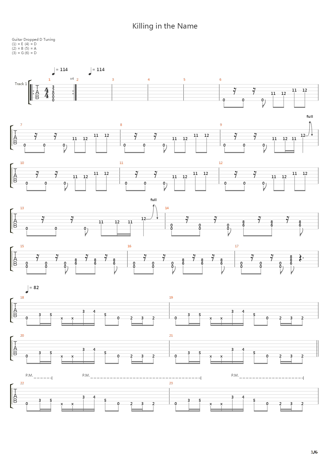 Killing In The Name(10)吉他谱
