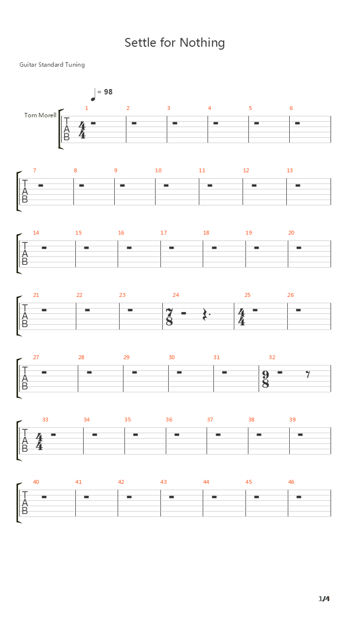Settle For Nothing吉他谱