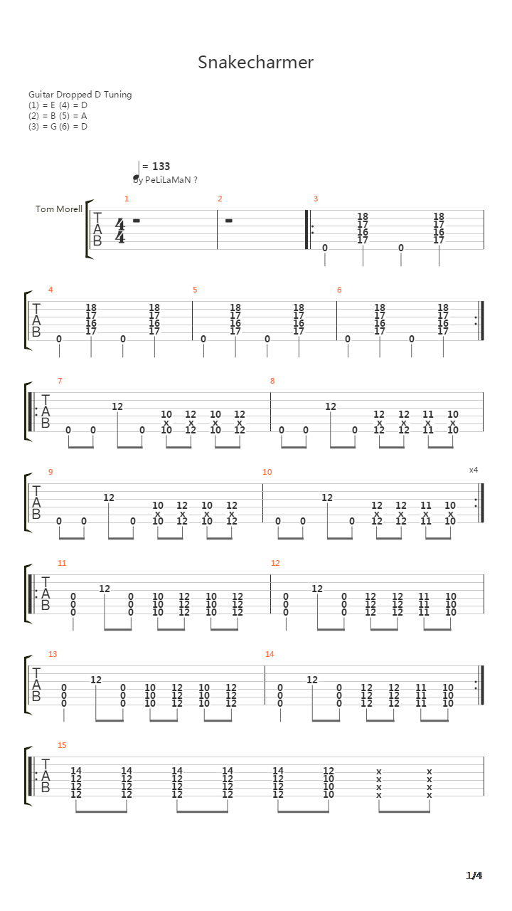 Snakecharmer吉他谱