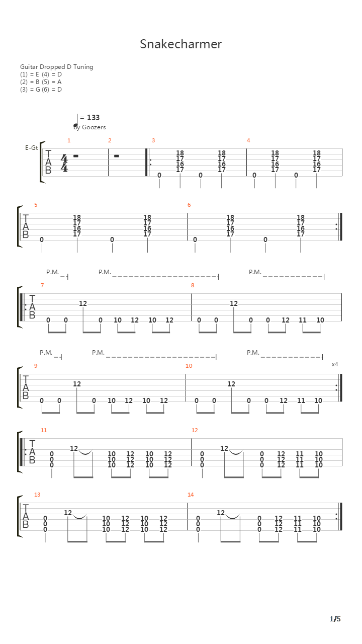 Snakecharmer吉他谱