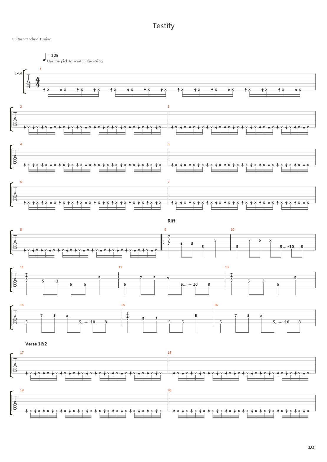 Testify吉他谱