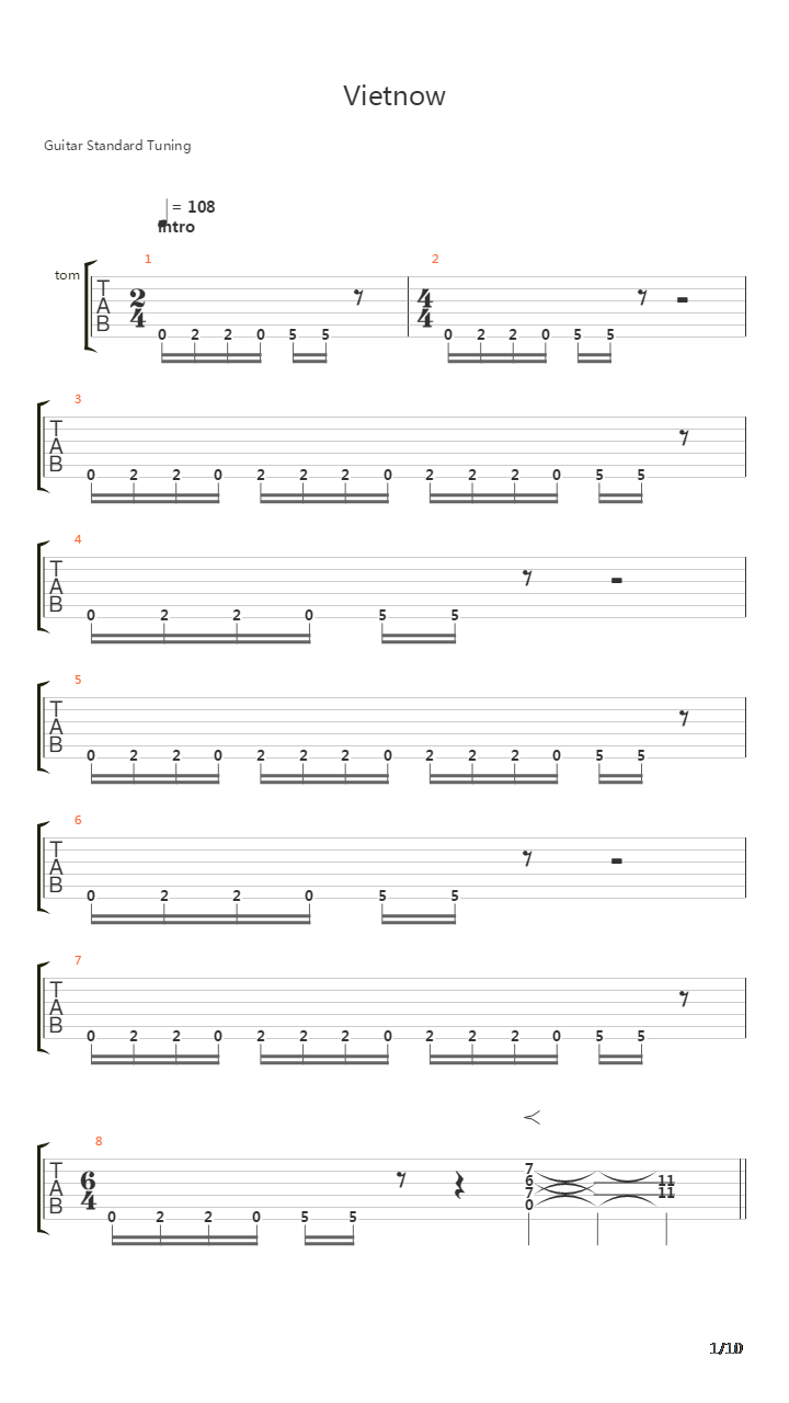 Vietnow吉他谱