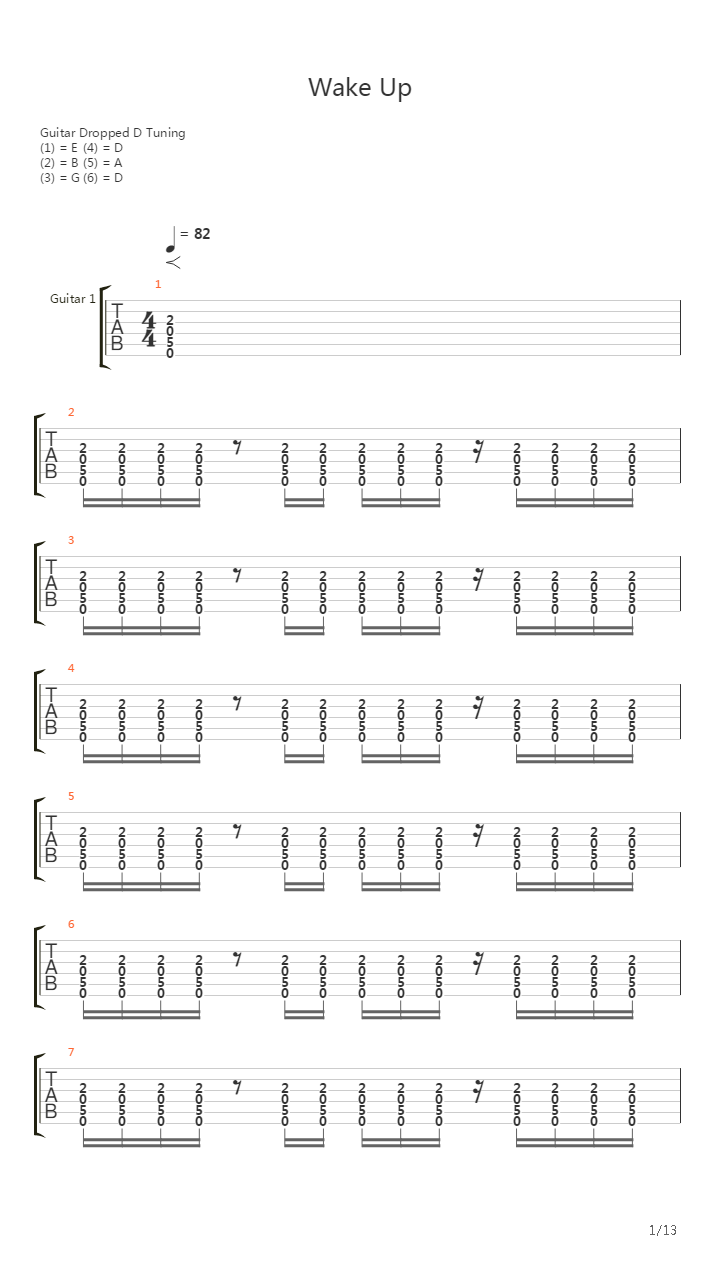 Wake Up吉他谱