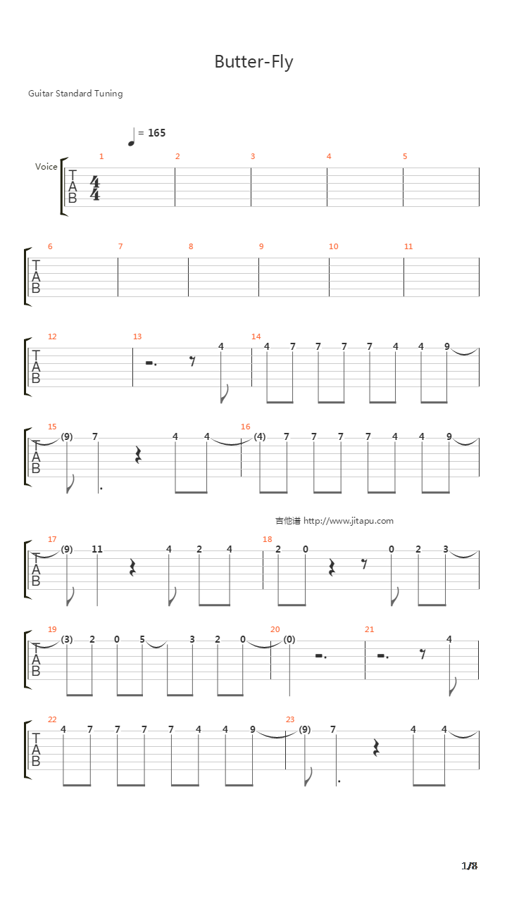 数码宝贝 - Butterfly吉他谱