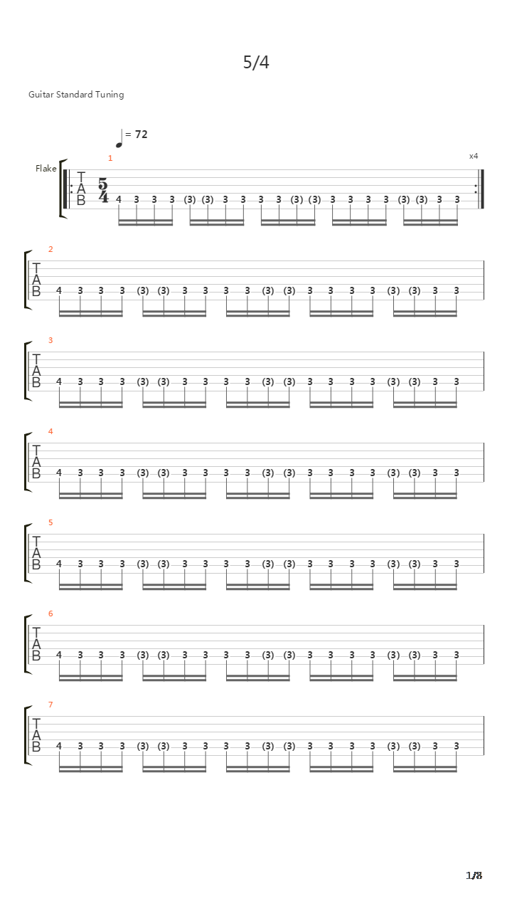 5 4吉他谱