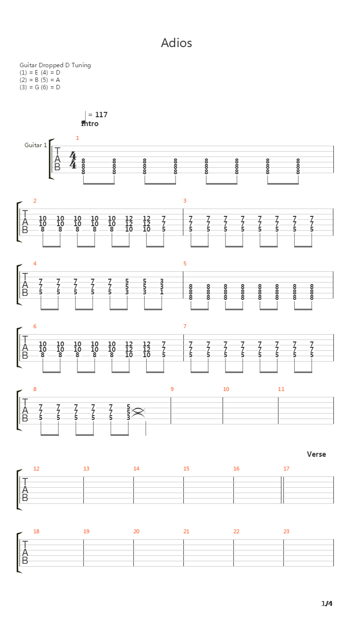 Adios吉他谱