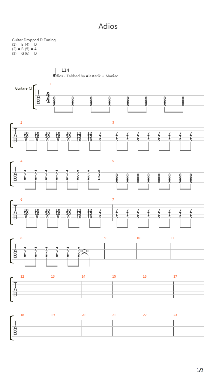 Adios吉他谱