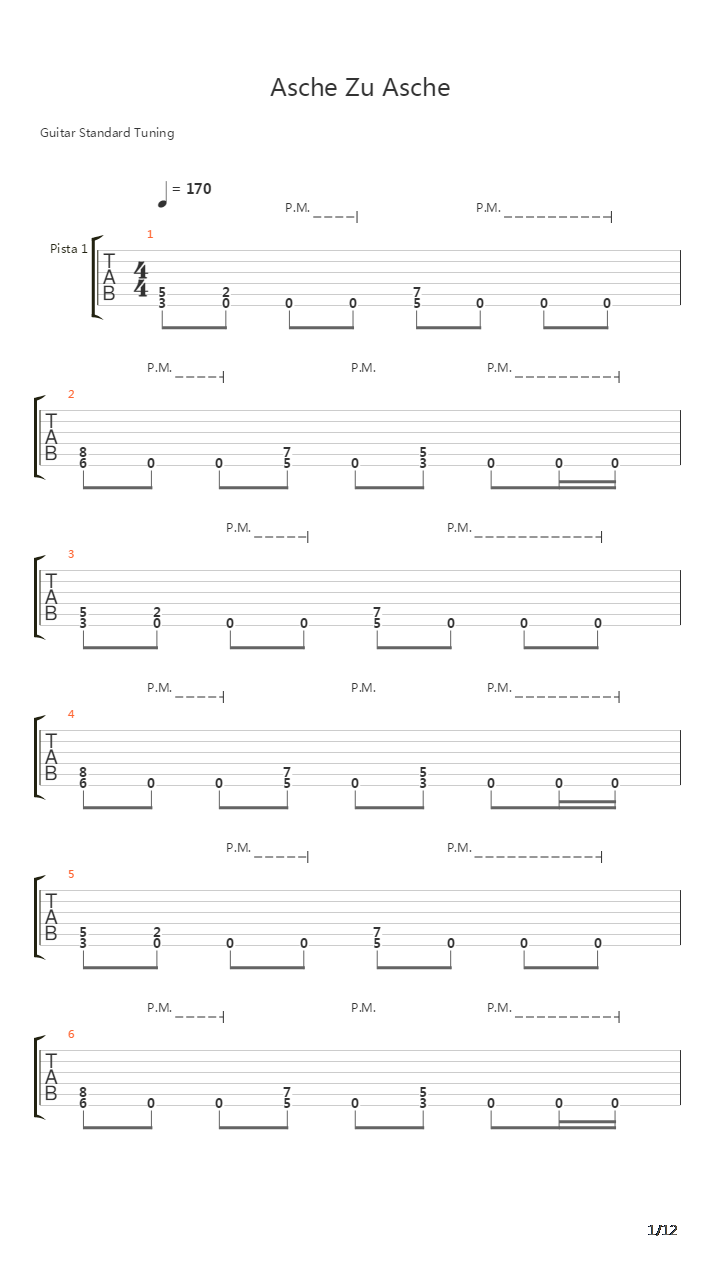 Asche Zu Asche吉他谱
