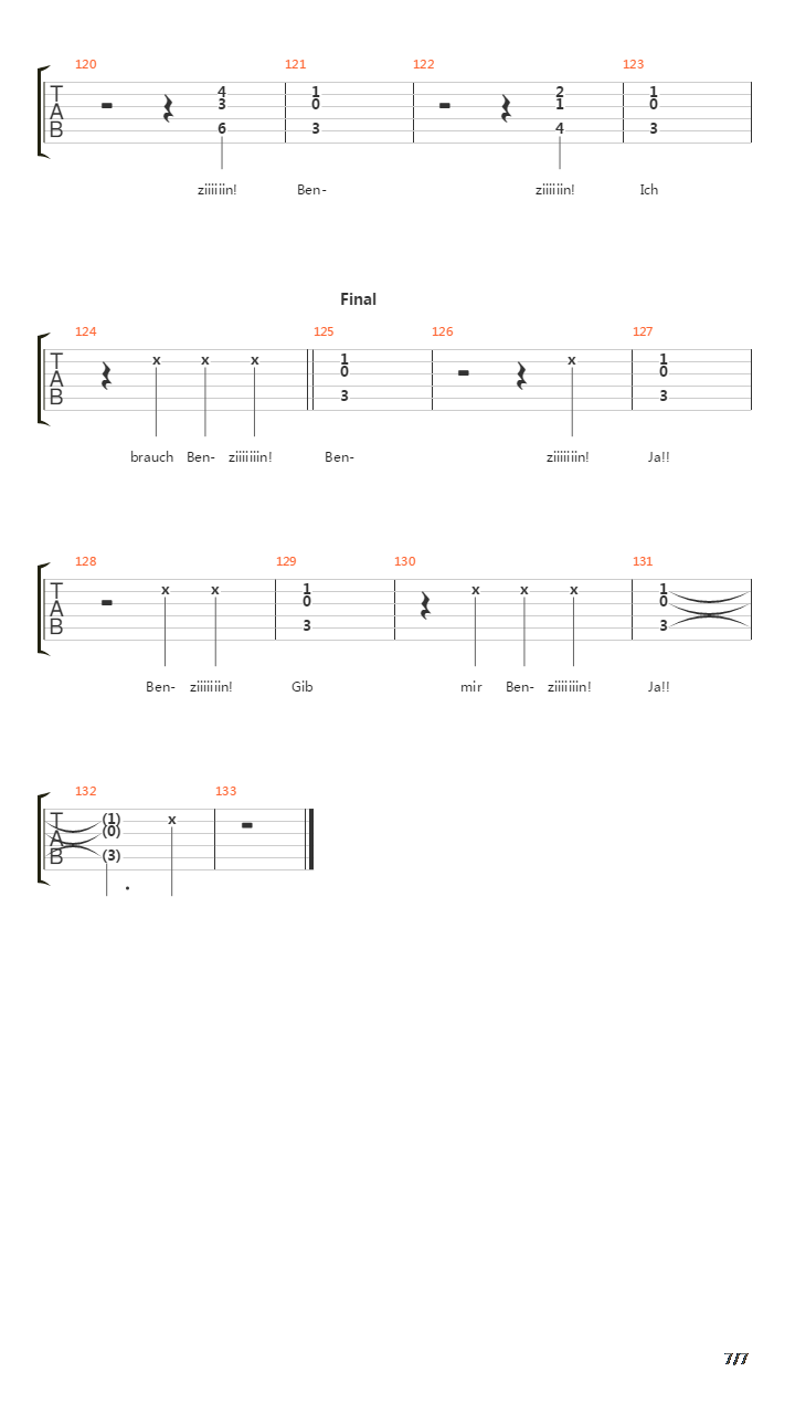 Benzin吉他谱