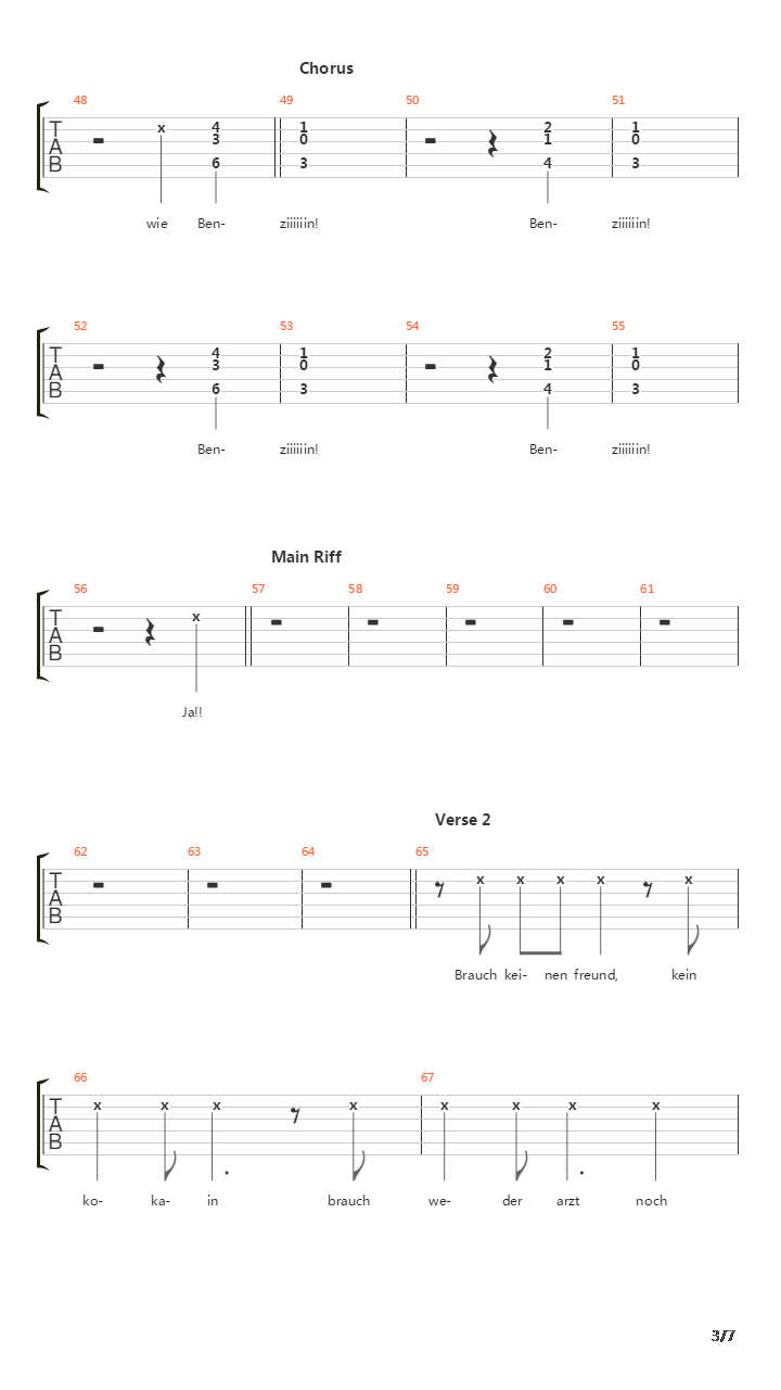 Benzin吉他谱