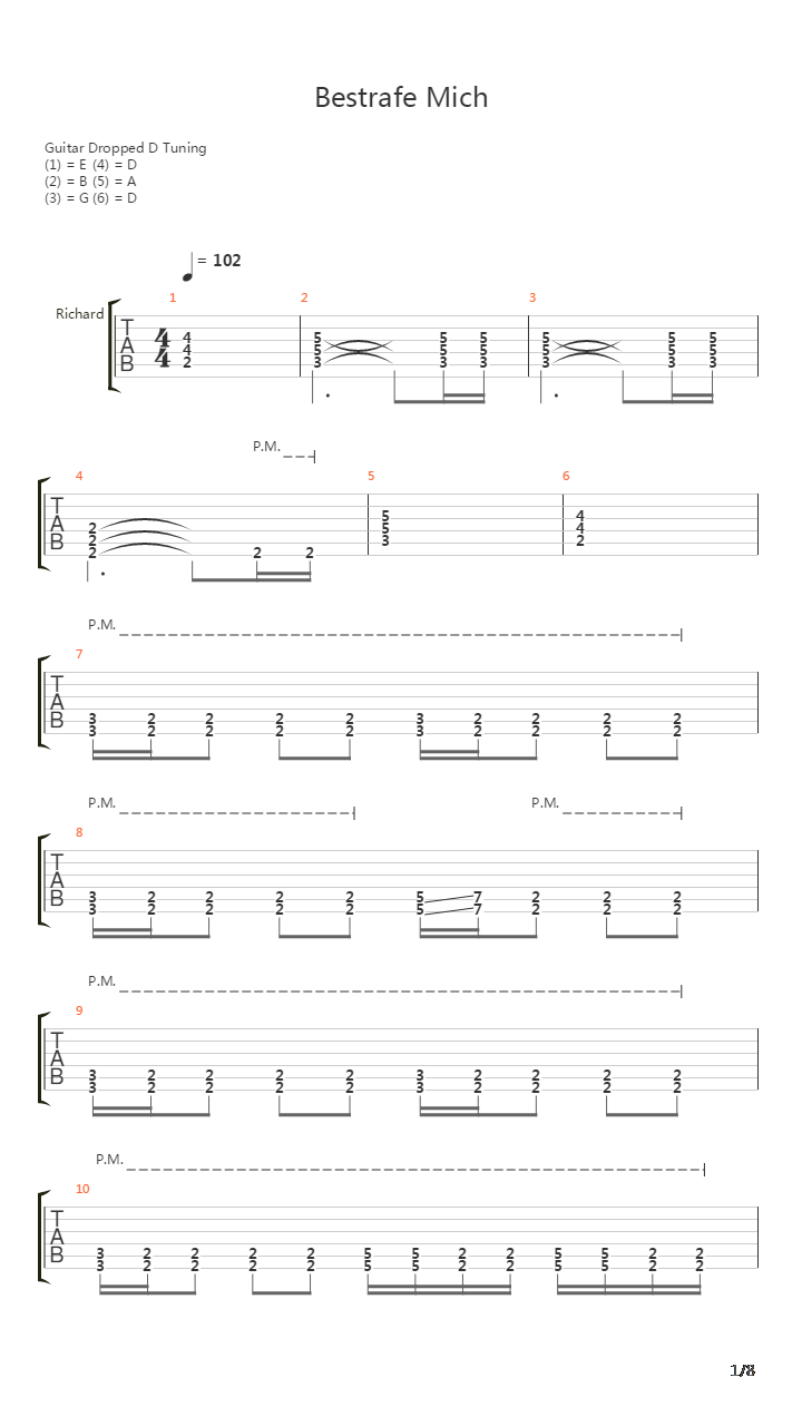 Bestrafe Mich吉他谱