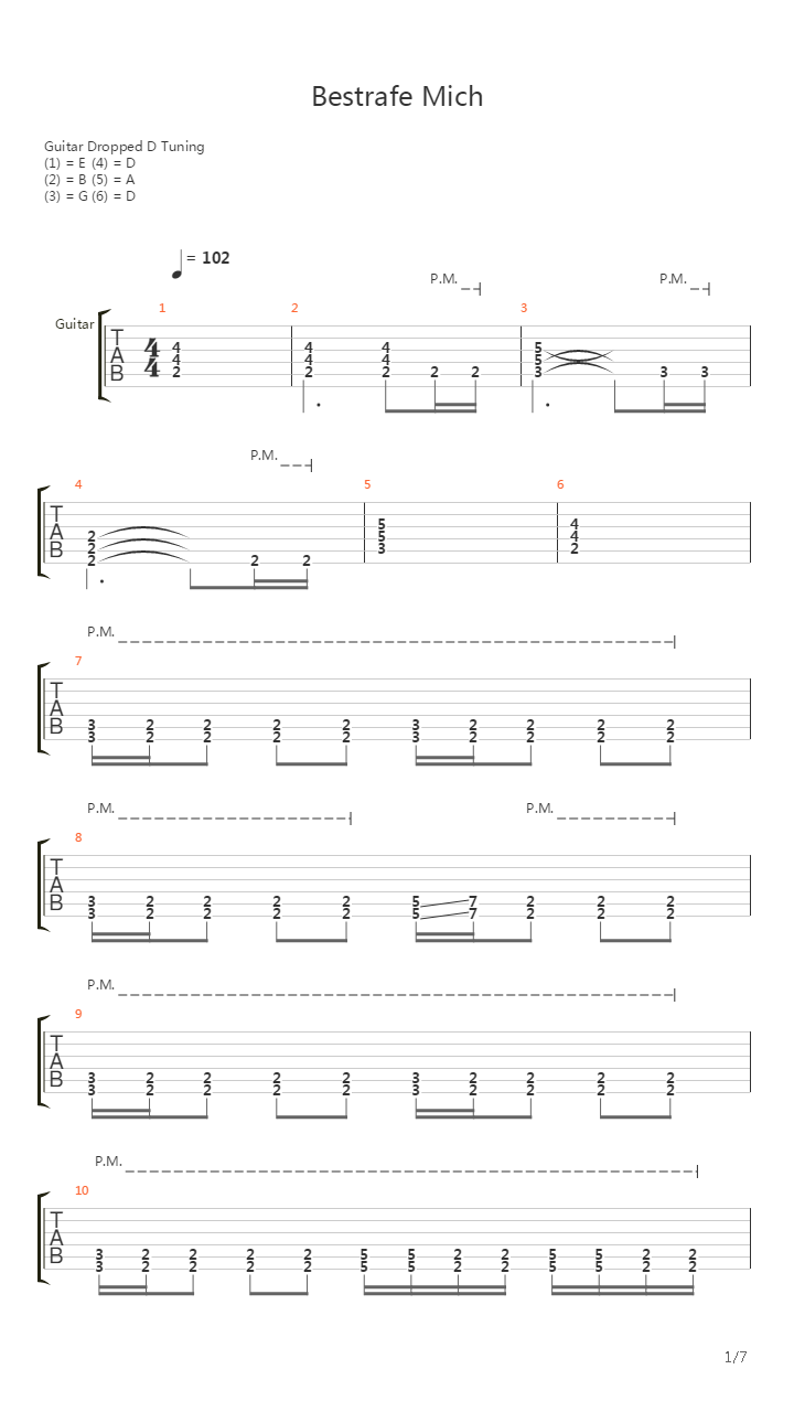 Bestrafe Mich吉他谱