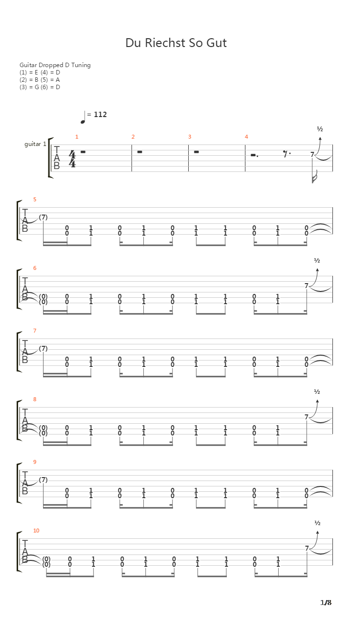 Du Riechst So Gut吉他谱