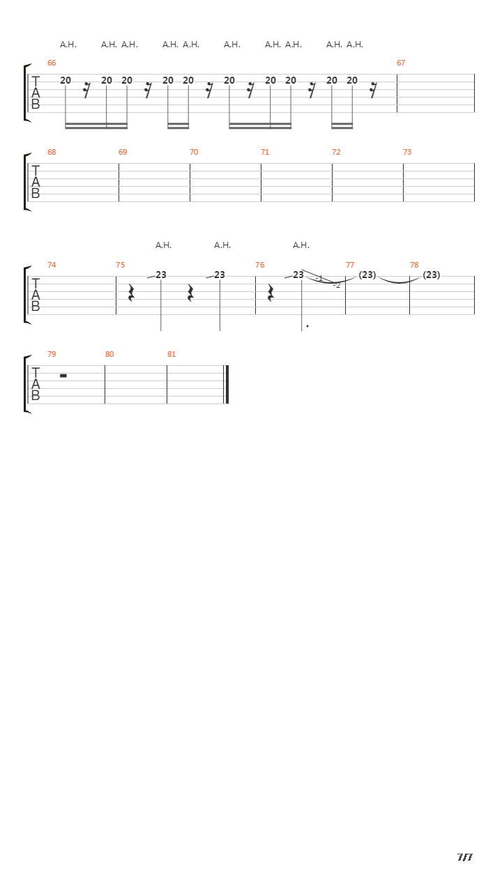 Feuer Frei吉他谱