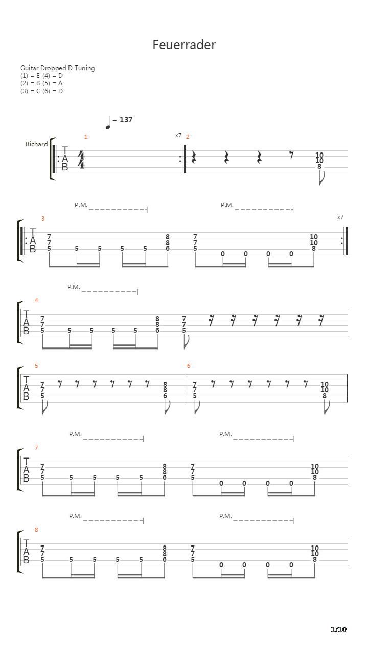 Feuerrader吉他谱