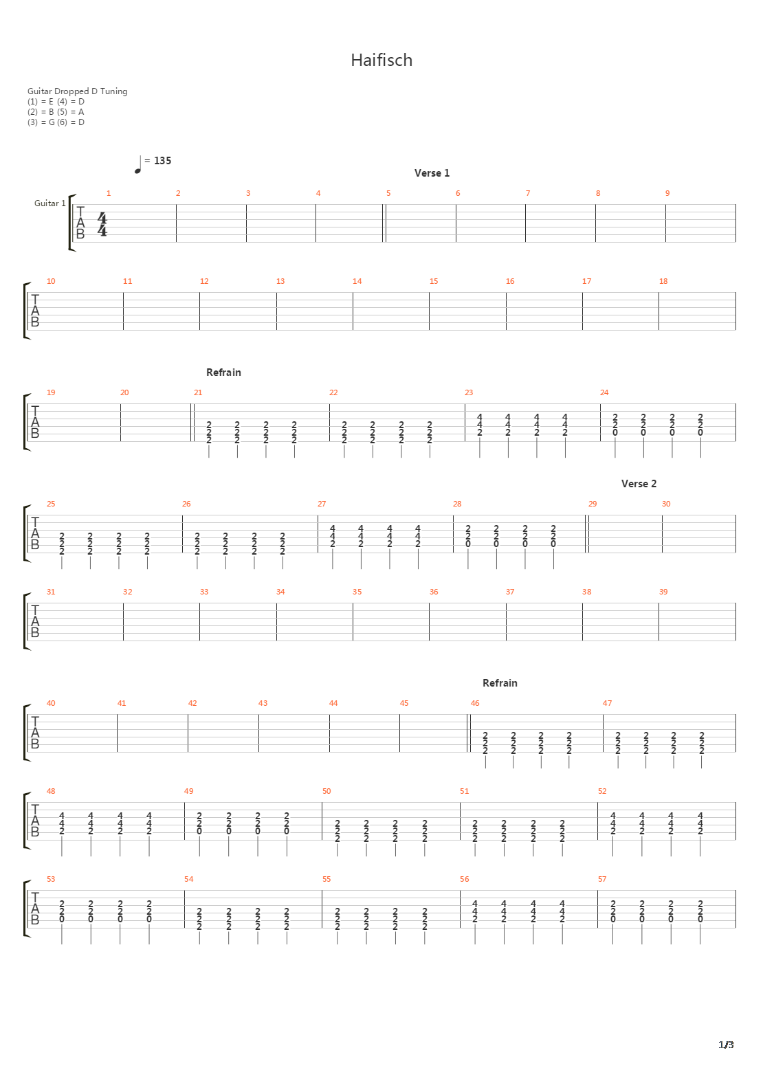 Haifisch吉他谱