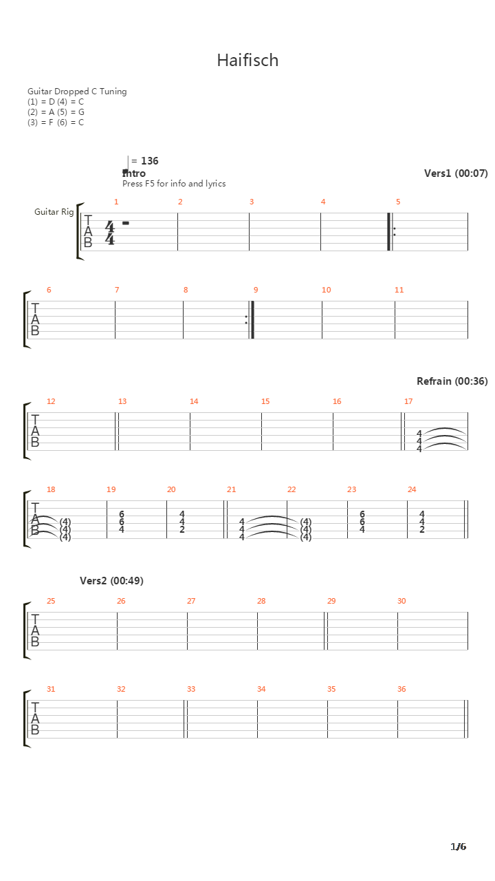 Haifisch吉他谱