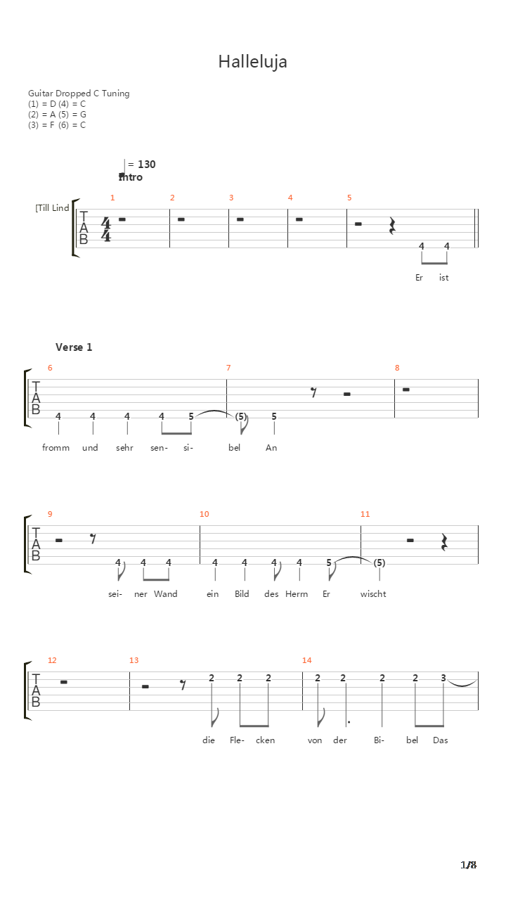 Hallelujah吉他谱