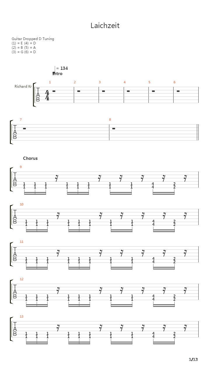 Laichzeit吉他谱