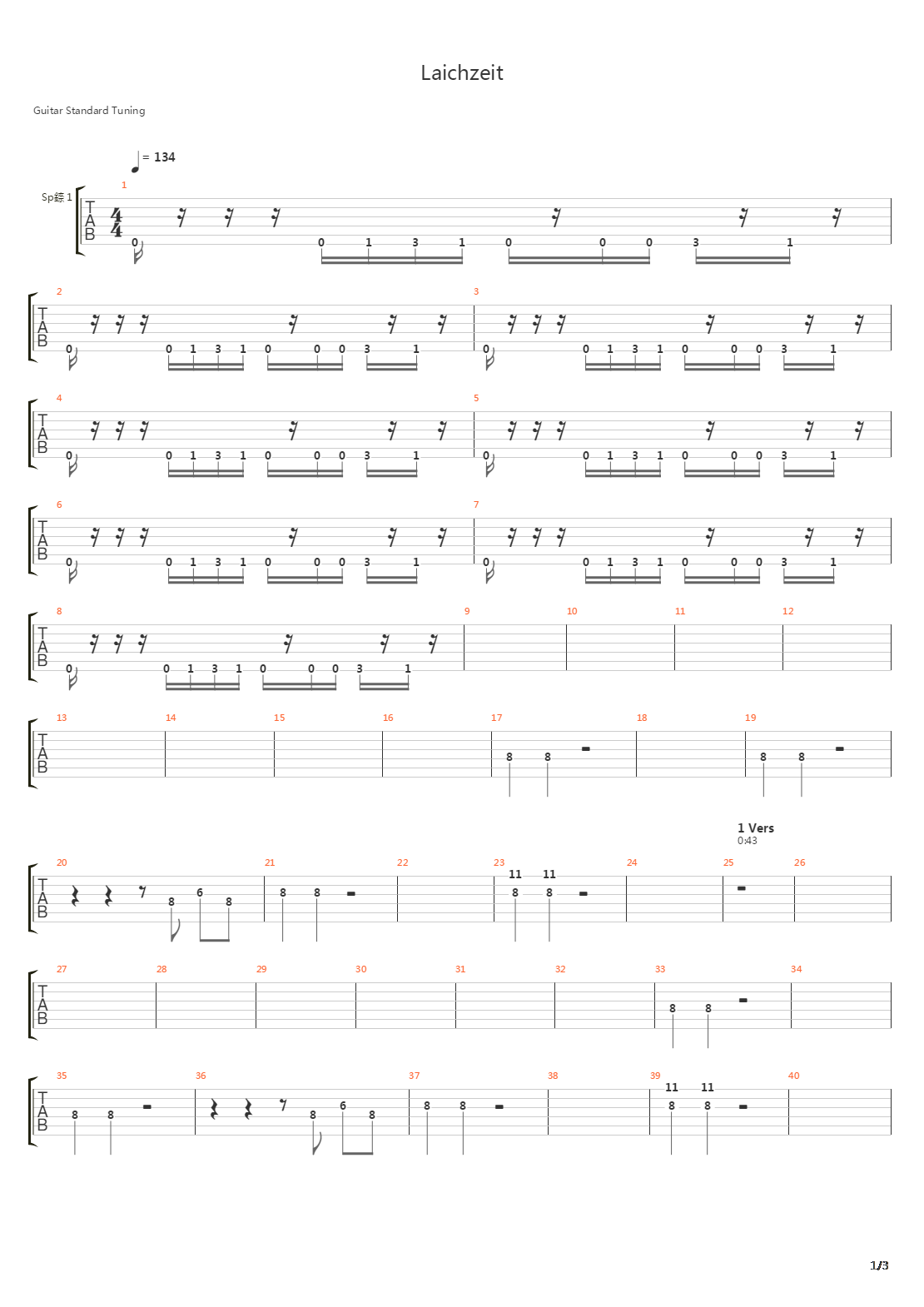 Laichzeit吉他谱