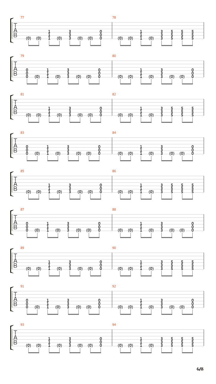 Los吉他谱